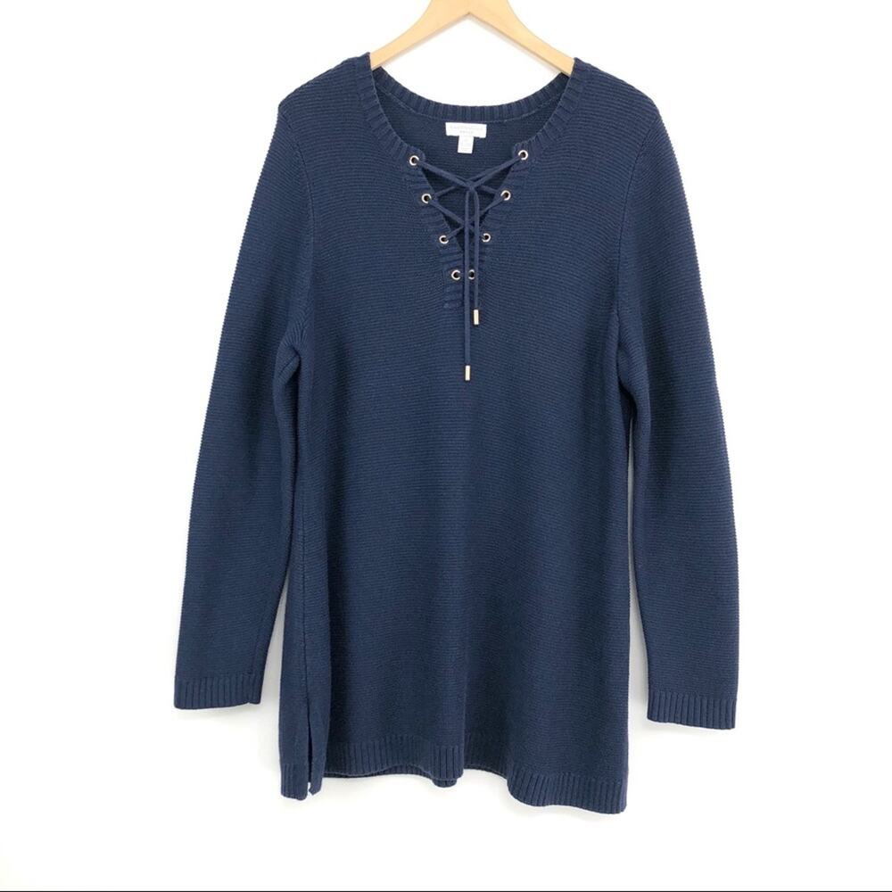 CHARTER CLUB Knit Sweater Intrepid Blue 2XL